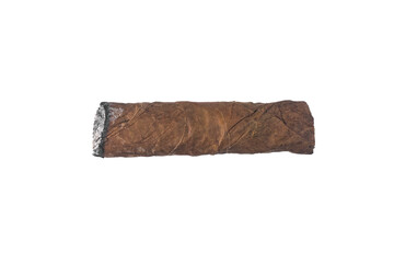 Cigar butt isolated on white background.