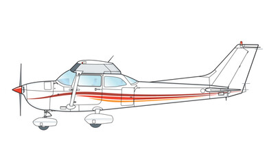 Viersitziges Sportflugzeug Cessna - obrazy, fototapety, plakaty