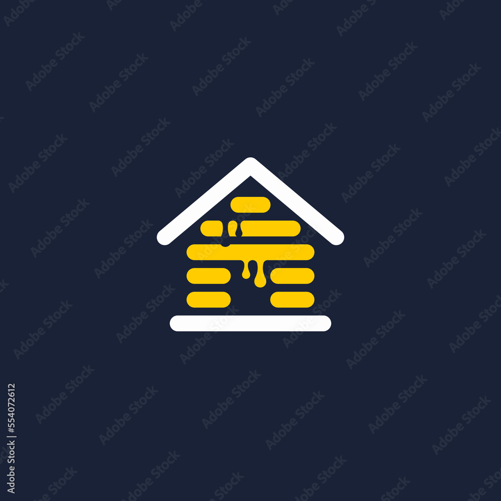 Wall mural abstract logo bee house vector