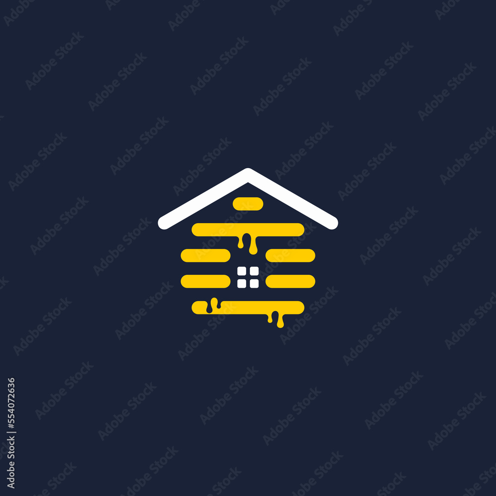 Wall mural abstract logo bee house vector