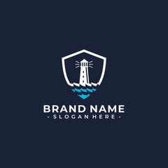 abstract lighthouse logo design vector