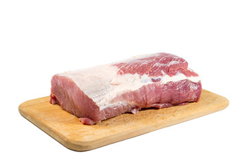 Fillet of pork loin on a white background. Fresh pork meat