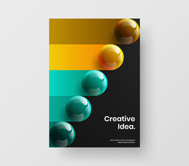 Bright realistic balls postcard template. Colorful corporate identity vector design layout.
