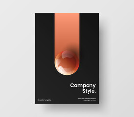 Original realistic balls magazine cover layout. Creative company brochure vector design illustration.