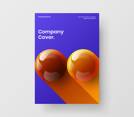 Modern realistic balls magazine cover template. Premium pamphlet design vector layout.