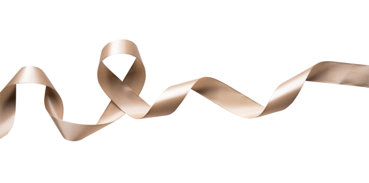 Curl golden ribbon isolated for ornament