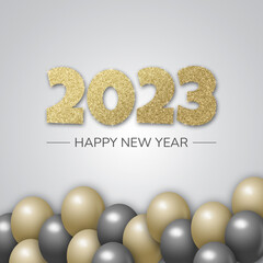 Fototapeta na wymiar Happy new year card. Gold glitter.