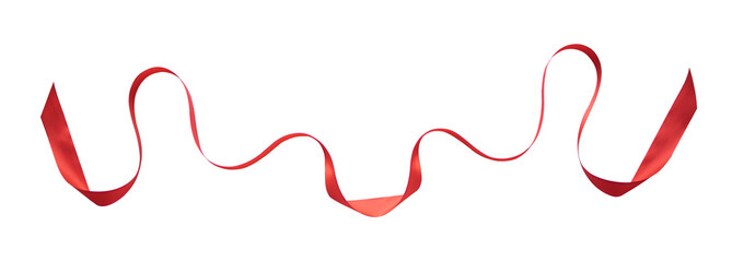 Abstract wavy red ribbon isolated