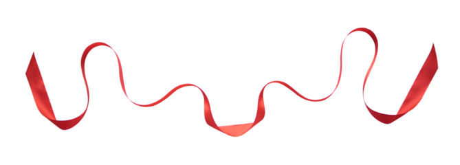 Abstract wavy red ribbon isolated