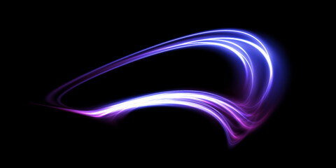 Abstract light lines of movement and speed with white color glitters. Light everyday glowing effect. semicircular wave, light trail curve swirl, car headlights, incandescent optical fiber png.