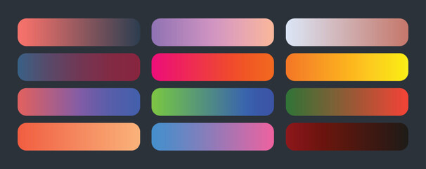 set of colorful buttons, Colorful gradient set design