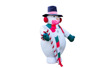 snowman doll isolated on white background.