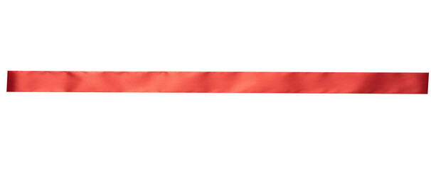 Straight red ribbon isolated for design element