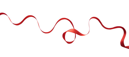 Wavy red ribbon for decoration and design element