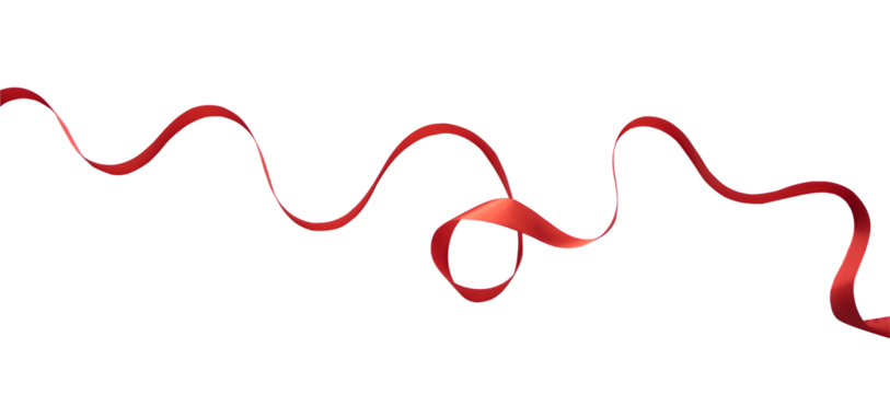 Wavy red ribbon for decoration and design element - Powered by Adobe