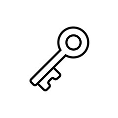 key outline, lineal icon vector