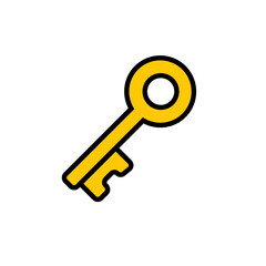 key lineal color icon vector