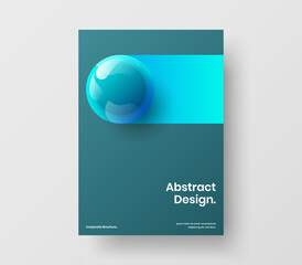 Minimalistic realistic spheres banner concept. Original company cover A4 design vector layout.