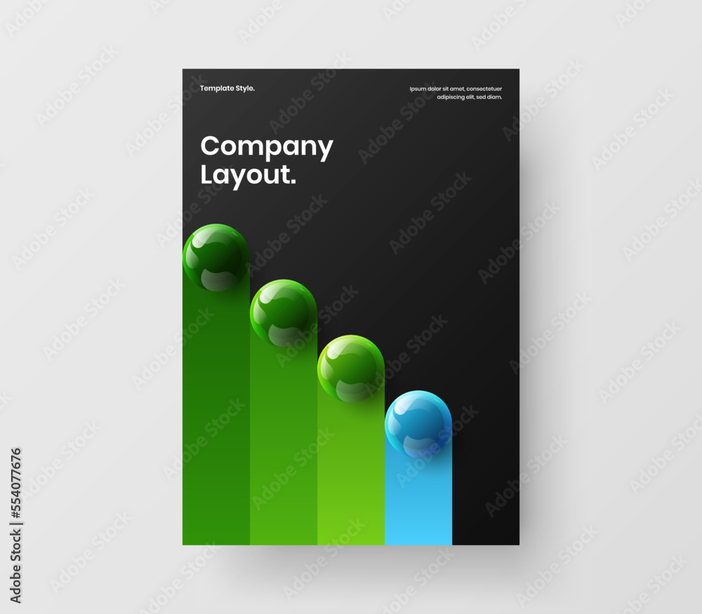 Canvas Prints unique 3d balls pamphlet illustration. clean leaflet design vector template.