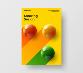 Creative realistic spheres presentation layout. Geometric book cover design vector illustration.