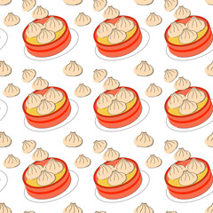 bright vector illustration of Asian food.