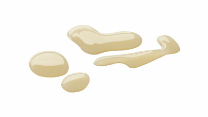 Drops of vegetable oil isolated on white