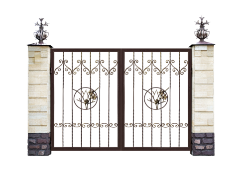 Forged decorative gate with ornament.