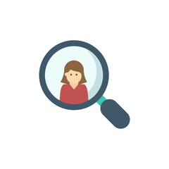user research, recruitment, person search icon vector