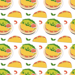 bright vector illustration of Asian food.