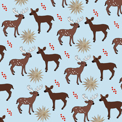 seamless pattern with reindeer