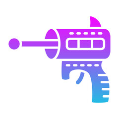 Space Gun Glyph Gradient Icon