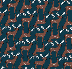 seamless pattern with a deer