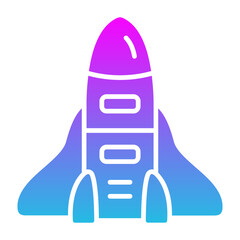 Rocket Glyph Gradient Icon