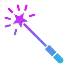 Magic Wand Glyph Gradient Icon