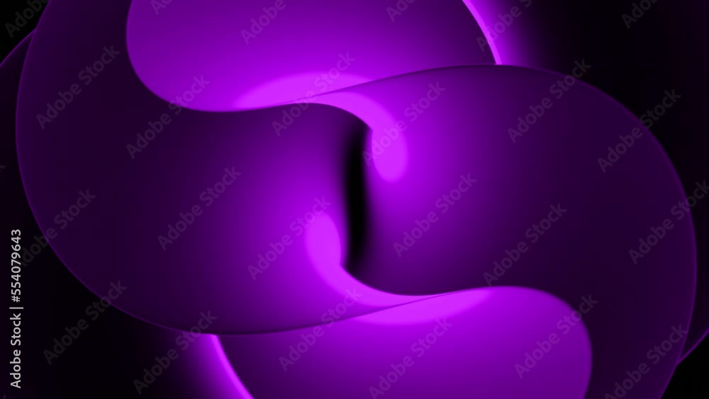 Poster abstract bright round 3d complex shape in rotating motion. design. curved figure and game of light a