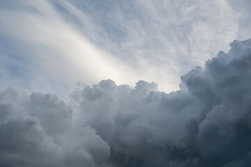 Gray clouds in the sky