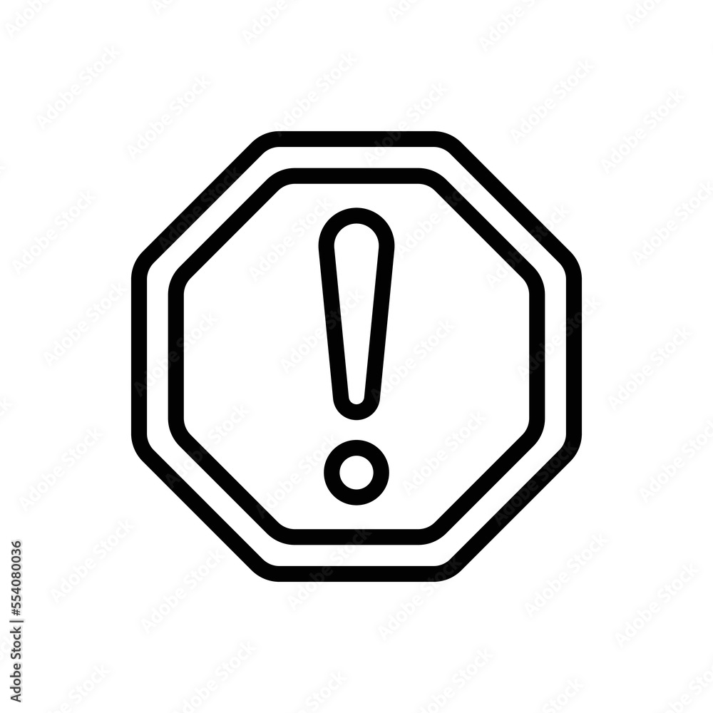 Poster alert sign. line icon style. icon related to warning. simple vector design editable