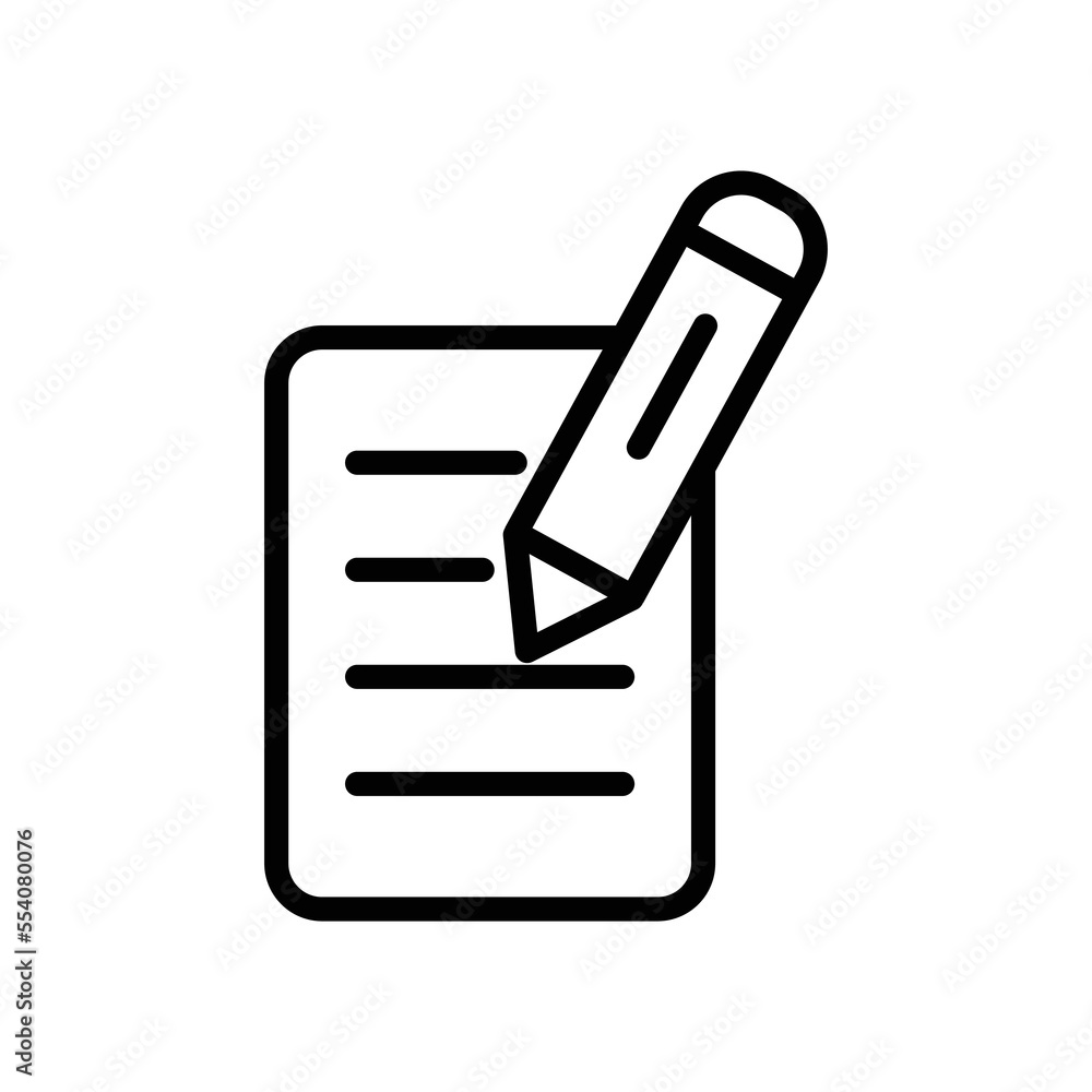 Aufkleber pencil icon illustration with notes. suitable for contract icon. line icon style. icon related to co