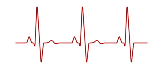 Heart rate graph. Heart beat line. Ekg icon wave. Red color. Sound wave line. Medical design.
