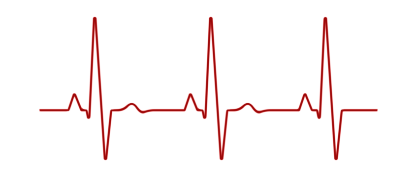 Heart rate graph. Heart beat line. Ekg icon wave. Red color. Sound wave line. Medical design.