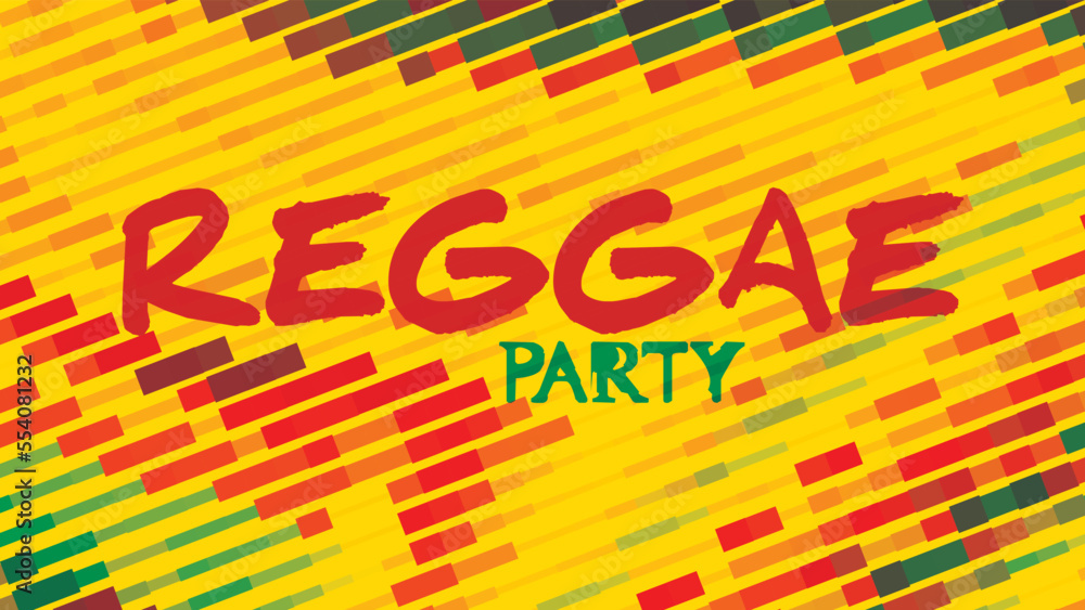Poster Reggae party background with halftone effect. Vector pattern