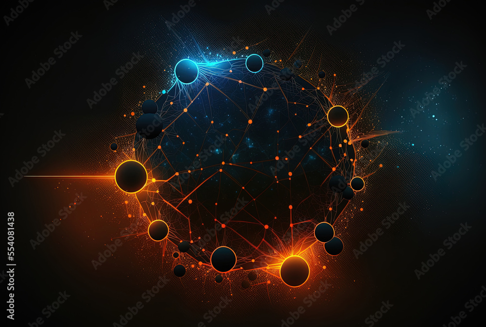 Aufkleber abstract futuristic network display background for backdrops, wrapping paper, and other items. gener