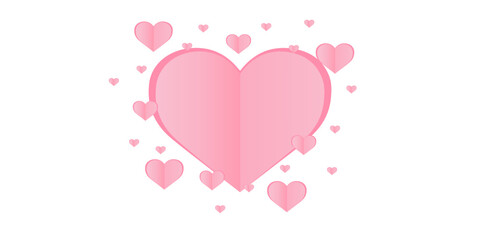 Template for Valentine's Day greeting card, greeting card designer, wedding, mother's day. Vector. Pink hearts on a pink background.