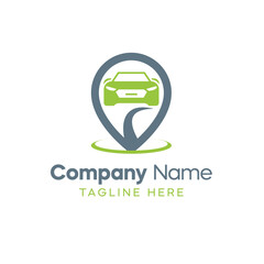 car tracker logo design with gps icon