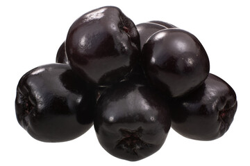 Black chokeberries (Aronia melanocarpa fruits), pile of, isolated png
