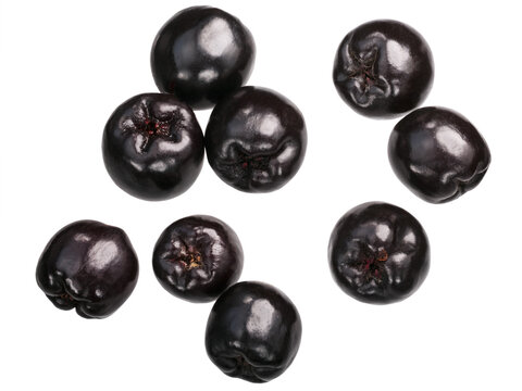 Black chokeberries (Aronia melanocarpa fruits), top view isolated png