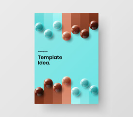 Creative realistic spheres banner concept. Unique corporate cover design vector layout.