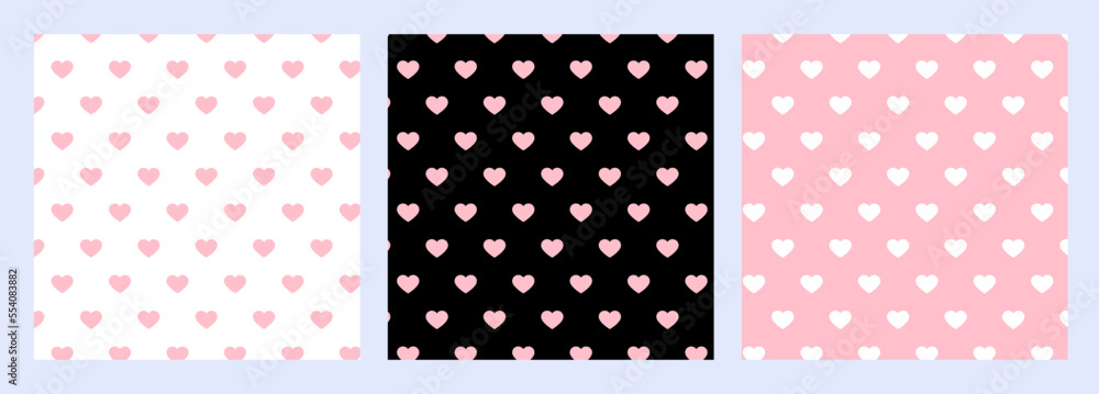 Aufkleber pattern seamless heart abstract backgrounds set in pink luxury color. valentine's day geometric vect
