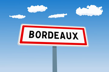 Bordeaux city sign in France