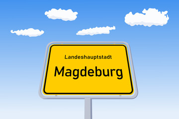 Magdeburg city sign in Germany